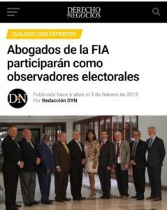 Noticia de Derecho y Negocios: «Abogados de la FIA participarán como observadores electorales», con foto de grupo